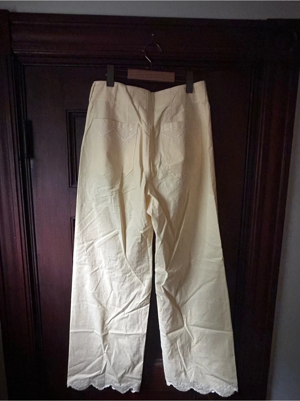 Maeve Colette Lace Trim Pale Yellow Size 28 Embroidered Hem & Pockets NWOT - Picture 8 of 10
